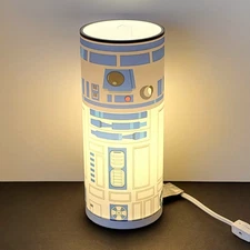 R2-D2 Table Lamp ThinkGeek 2015, 12in X 5in Diameter, Star Wars Light, Ex Cond