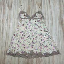 Vintage Y2K Victoria Secret 100 Silk Lace Slip Dress Floral S Nightgown Cute