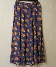 Nwot Sag Harbor 100 Rayon Button Front Maxi Skirt Floral Women's M H90-17