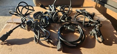 lot of 8 assorted AC power cords. These are general-purpose power cables