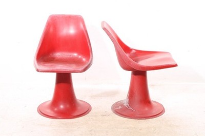 2 x Tulip Tulpenfuß Lounge Stuhl Space Age Sputnik Mid Century Kult Retro Design