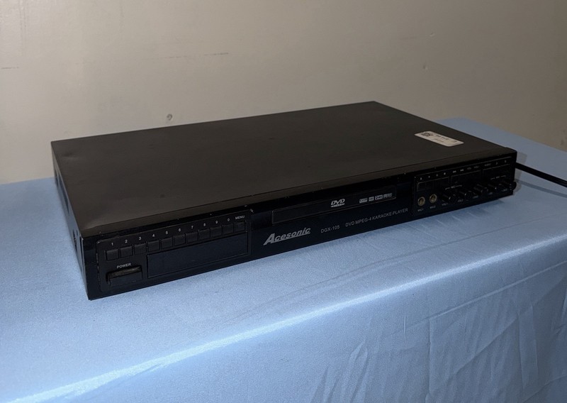 Acesonic DGX-105 DVD MPEG-4 Karaoke Player Black, Digital Display, Mixer, 2 Mic