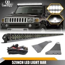 Fit Hummer H3 06-10 52'' Roof Straight LED Light Bar Mounting Bracket Wiring Kit