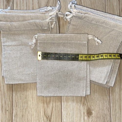 19 x JUTE bags BURLAP DRAWSTRING BAGS size 12cm x 15cm craft gift bags - Picture 4 of 5