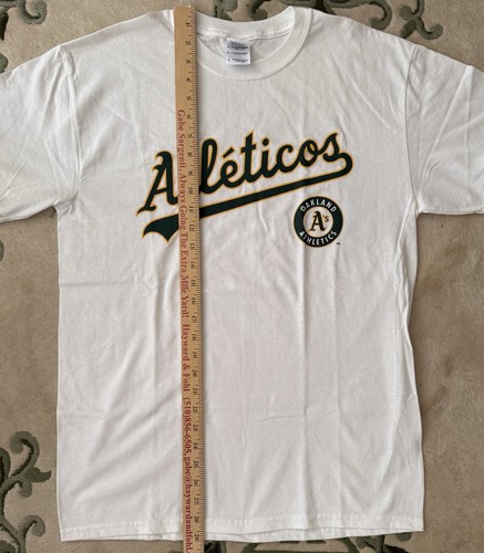 Oakland A’s Atleticos White Medium T-shirt Latin Heritage SGA Chevrolet - Picture 2 of 7