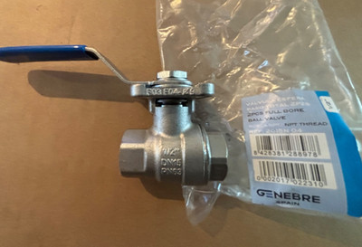 GENEBRE 1/2 Inch Stainless Steel Ball Valve 2 pcs full port with mtg pad fast sh