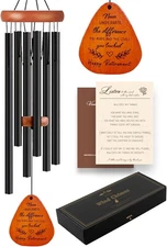 Retirement Gift for Women, 32" Wind Chimes Gifts, Happy Black 