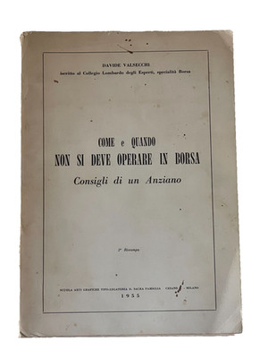 Wie und wann man nicht an der Valsecchi Börse handeln sollte 1955 Finanzen Selten