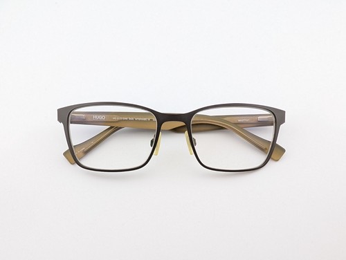Hugo Boss Brille, nur Gestell, HG 0183 SAM 0AAI MTBRWBEI M, 53-18-140, grau
