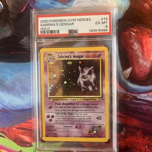 Pokemon 2000 Gym Heroes Holo #14 Sabrina's Gengar PSA 6