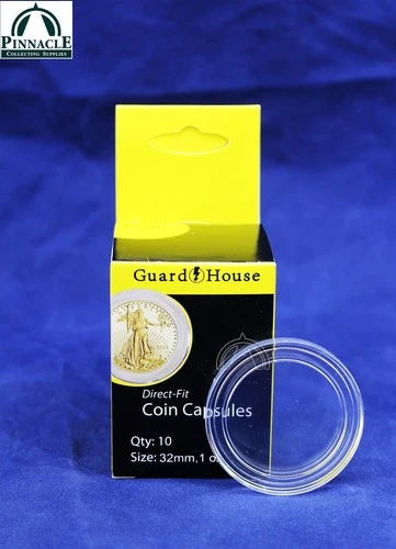 10 Airtite Direct Fit H32mm Coin Capsules for US 1oz Gold Eagle | Air Tight 32.7