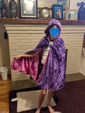 Pink Lavendar Reversable Velour Cape with Hood