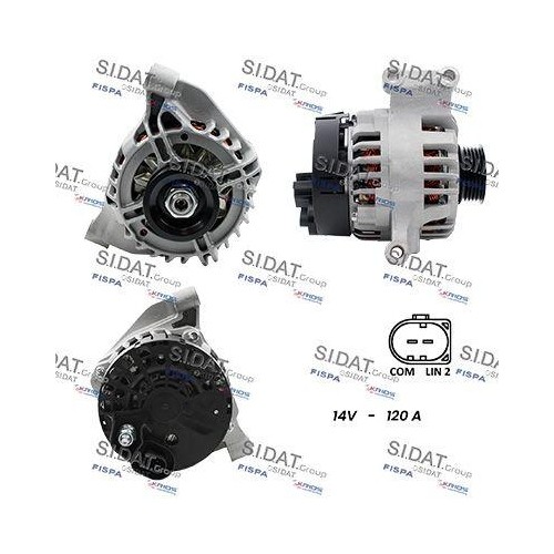 Alternateur Sidat A12DE1435A2 pour Alfa Romeo Fiat Lancia - Pièce de rechange 12V 105A