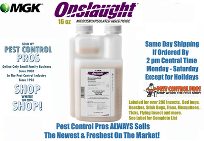 16 oz Onslaught Pest Control Insecticide Stink Bugs Bed Bugs Roaches Spiders etc