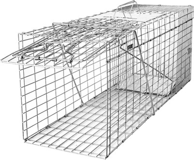 Heavy Duty 32'' Live Animal Cage Trap for Raccoons, Cats, Squirrels & More