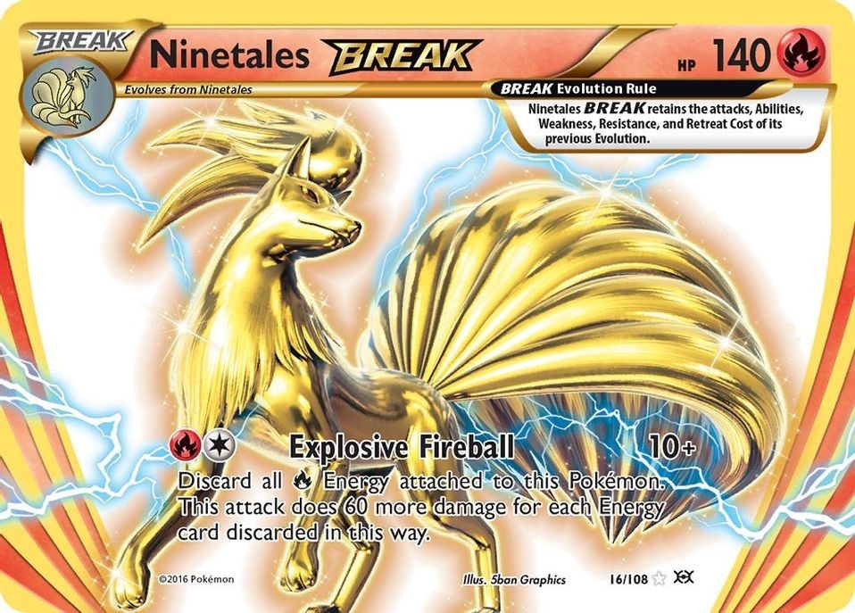 Ninetales Break - 16/108 - Pokemon Evolutions XY Ultra Rare Card NM