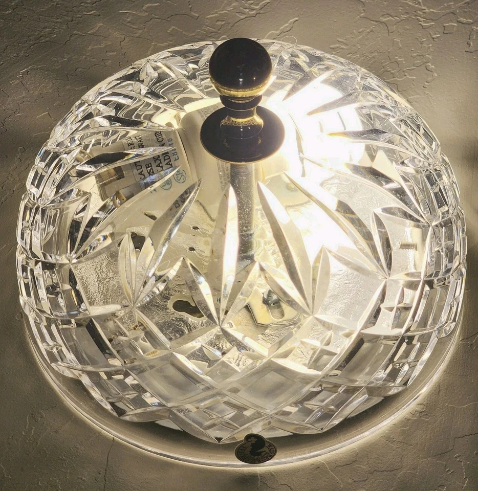 Waterford Crosswick 8 Inch Crystal Ceiling Shade With Oiled Bronze Light Fixture - Image 2 of 4