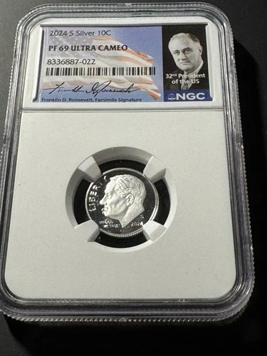 2024-S Silver Proof Roosevelt Dime - NGC PF69 Ultra Cameo - Stunning Deep Mirror