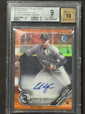 2019 Bowman Chrome Draft Andrew Vaughn Autograph Orange Refractor 18/25 BGS 9
