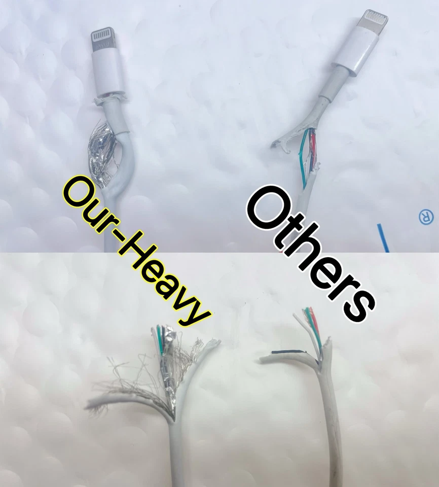 500-PCS Heavy Duty USB Charger Cable Cord For Apple iPhone 5 6 7 8 X XS 11 12 13 - Image 2 of 4