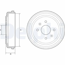 Delphi BF548 Brake Drum for Chevrolet, Daewoo