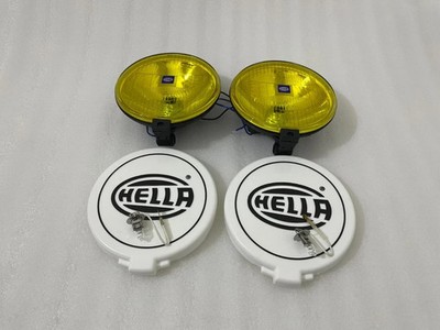 Pair Hella Comet 500 Driving Lamp Yellow Spot Light With Cover Universal | Fit