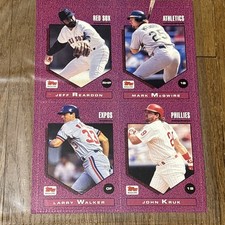 1992 Topps Magazine Baseball Cards TM93-TM96 - McGwire, Larry Walker, uncut 