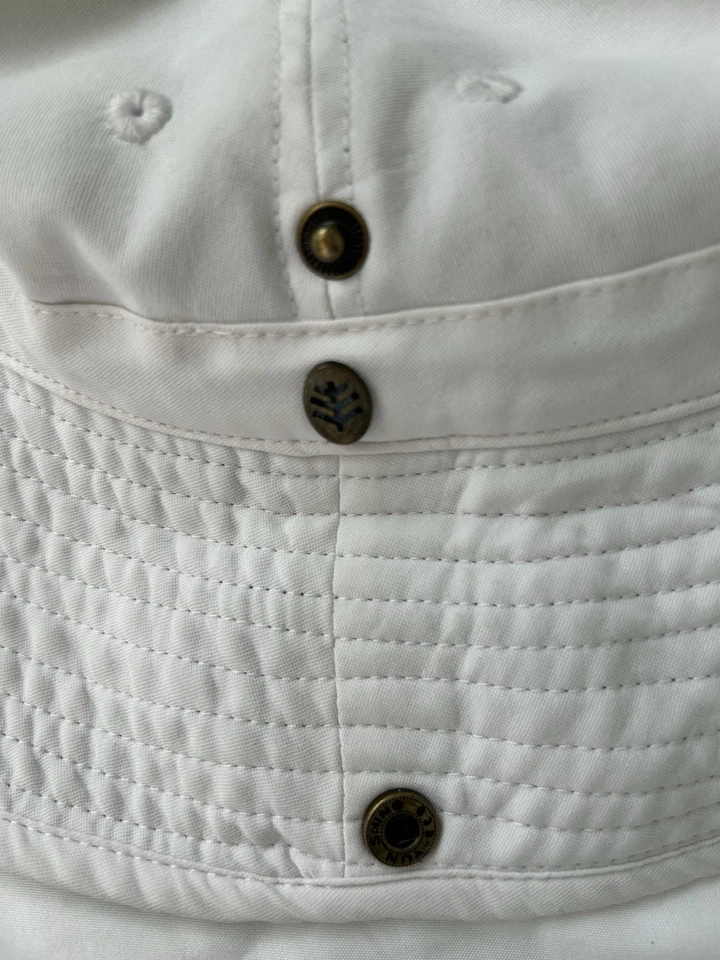 Шляпа-ведро Coolibar белая регулируемая защита от солнца с подбородочным галстуком - Изображение 4 из 4