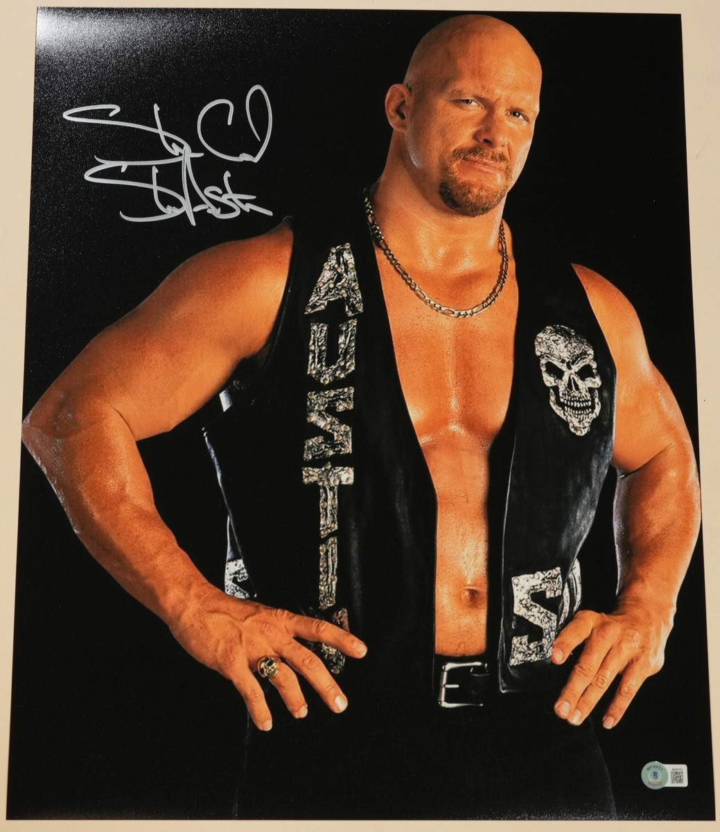 Stone Cold Steve Austin Signed 16x20 Photo BAS COA WWE Legend
