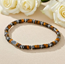 Tiger Eye Hematite Beads Healing Protection Strength Attract Luck Men's Bracelet
