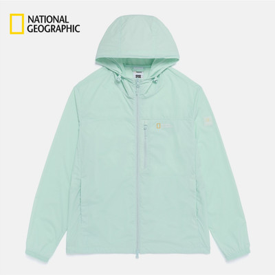 NEW National Geographic Full-zip Hooded Windbreaker Jacket MINT