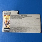 Vintage 1987 GI Joe CHUCKLES File Card Hasbro ORIGINAL Action Figure Filecard