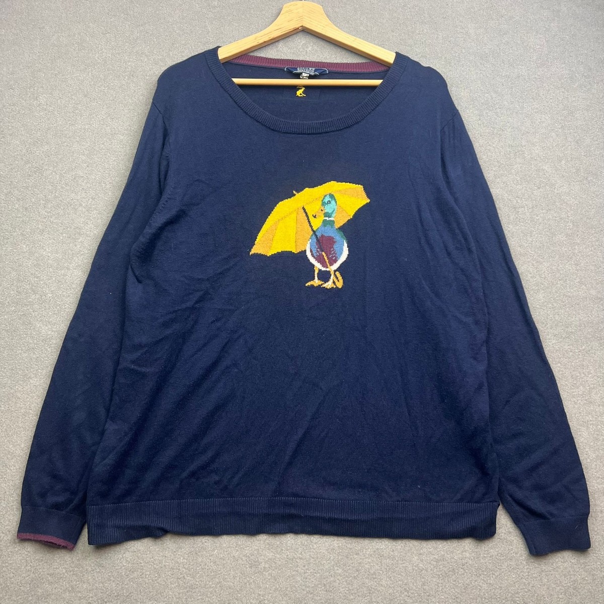 JOULES Jumper Women UK 18 Navy Duck Bird Animal Pullover Cotton