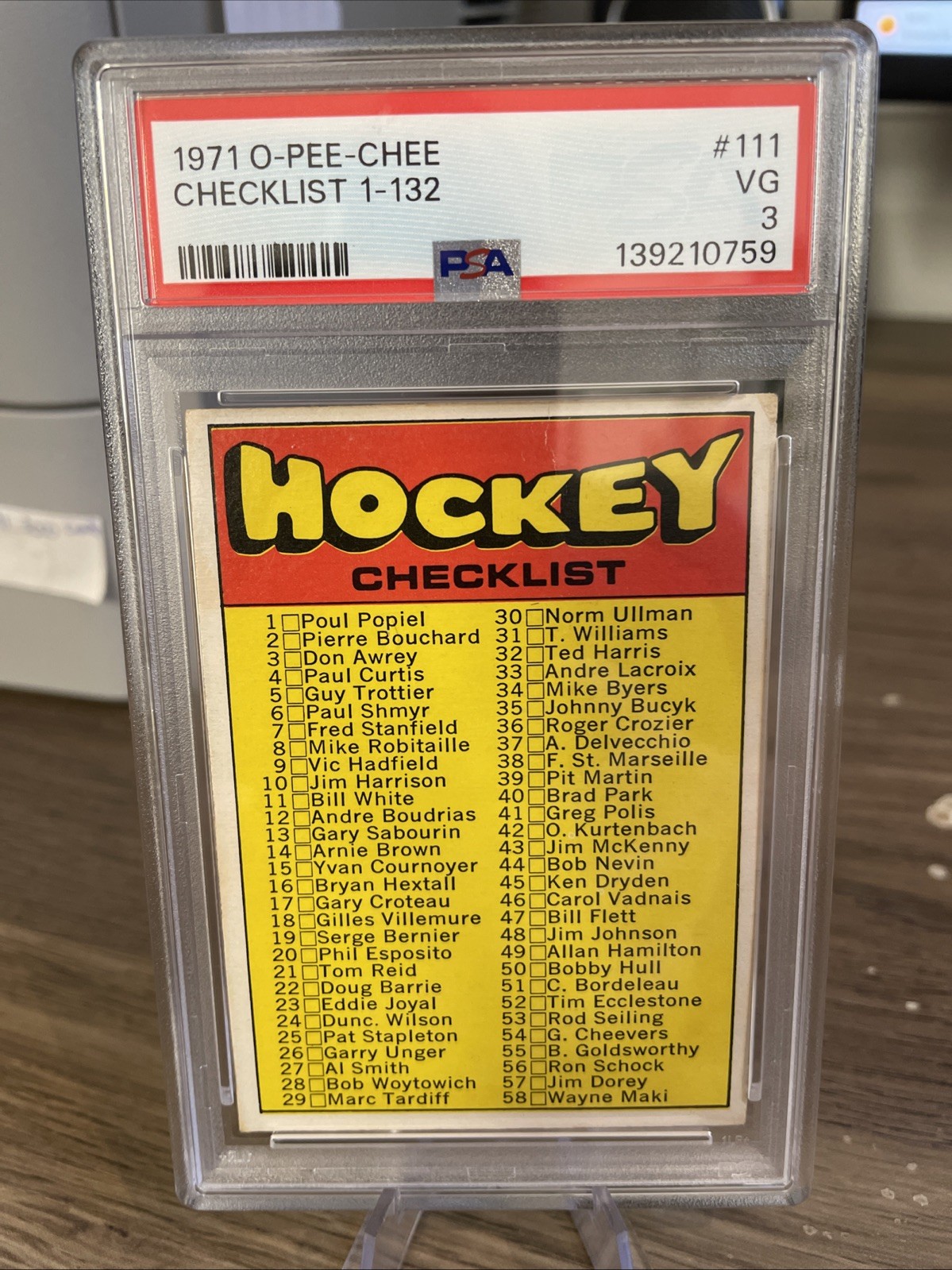 1971 72 OPC O-Pee-Chee #111 Checklist serie 1 Unmarked PSA 3 VG Rare | eBay