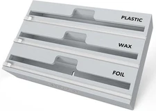 SpaceAid WrapNeat 3 in 1 Wrap Organizer with 3-Slot, 3"Tall, 04 Gray 