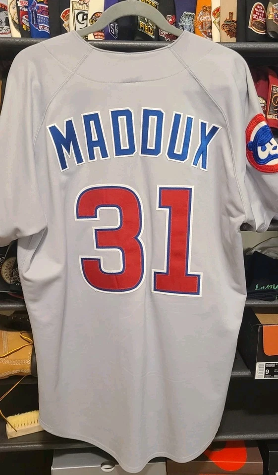 Camiseta Auténtica Greg Maddux de los Chicago Cubs Colección Russell Diamond 44 #31 Foto 2 de 4