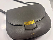 CELINE Gray Trotteur Crossbody Bag Flap Closu...