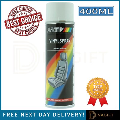 MOTIP WHITE VINYL SPRAY PAINT CAR VINYL LEATHER INTERIOR CLEANER SPRAY 400ML NEW