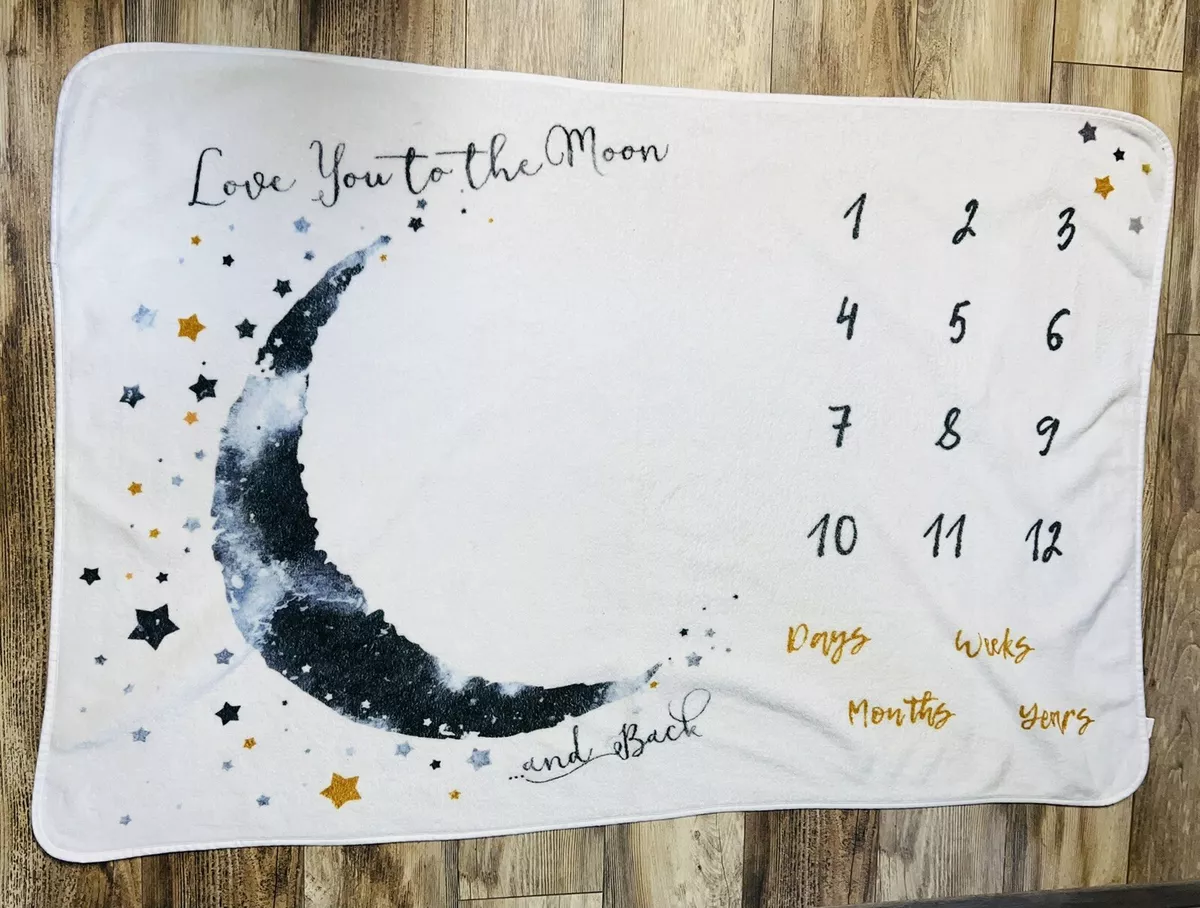 Love you to the moon and back milestone blanket sale
