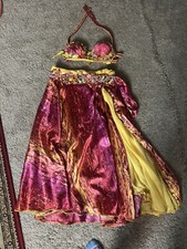belly dance costume used Yellow/ Pink Multi Color