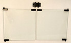 Pair of 11 1/4" x 11 3/8" TV Stand Glass Doors w/Magnetic Catch.  See Photos