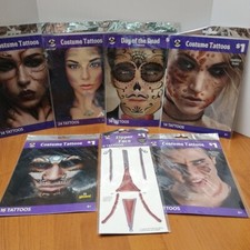 Costume Face Tattoo  Makeup Lot 14pkgs Halloween Glow In Dark