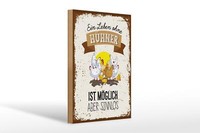 Holzschild Spruch Leben Ohne HüHner Sinnlos 20X30 Cm Deko Schild