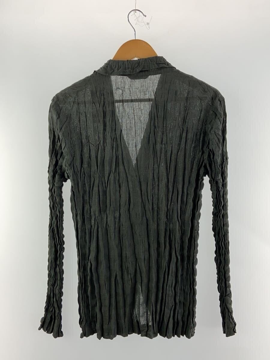 ISSEY MIYAKE MEN Wrinkled Long Sleeve Shirt 2 Polyester KHK