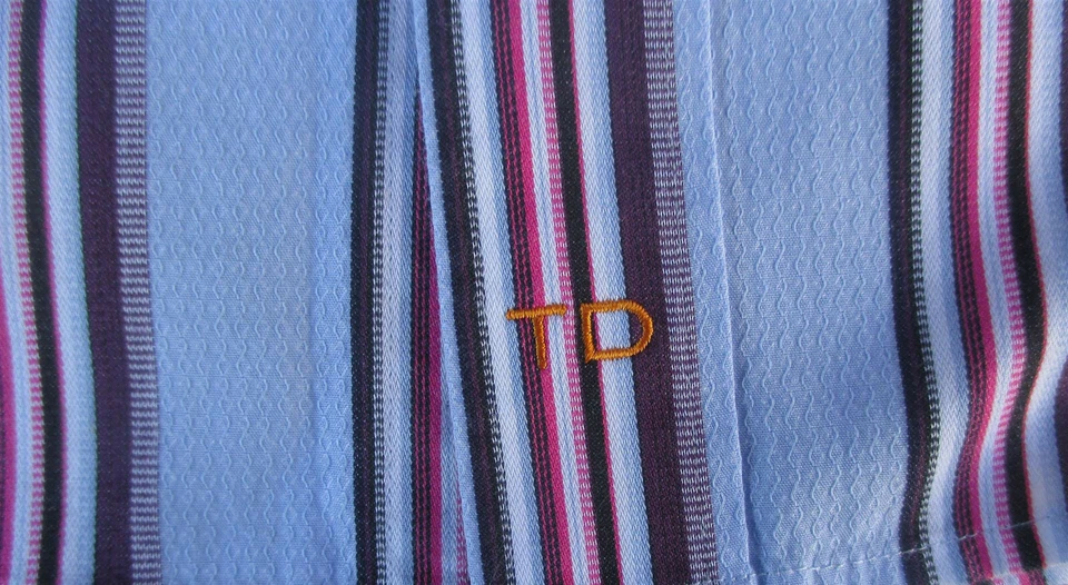 Camisa a rayas de algodón manga larga con botones delanteros Thomas Dean para niños 10 12 M Foto 3 de 4