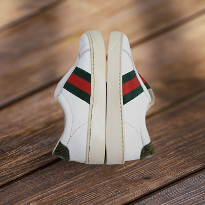 Gucci Ace kids leather web shoes sneakers, toddler Size EU 25 US 8.5