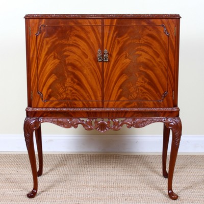 antique vintage cocktail cabinet bar flamed mahogany glass | ebay