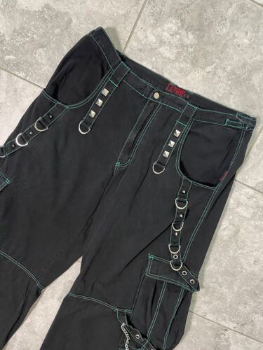 Tripp NYC Vtg 90s Pants Skull Goth Emo Bondage Baggy Grunge Punk Y2K Black 2X - Picture 3 of 24
