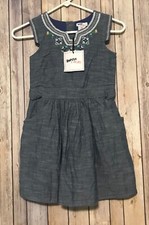 NWT Bopster Mimi Sleeveless Denim Lined Flower Neckline Dress NEW 8