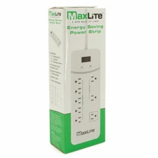 MaxLite 8 Outlet Energy Saving Power Strip with Surge Protection Heavy Duty Cord